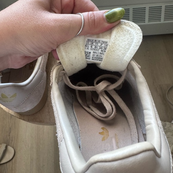 Adidas Light Tan Sneakers with Gold Accents - Picture 6 of 8